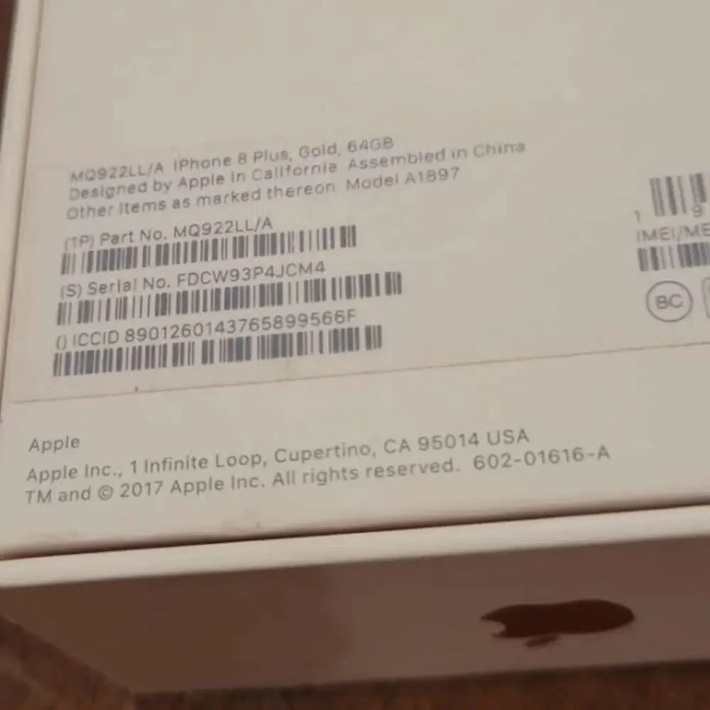 Box only Apple iPhone 8 Plus Gold 128GB A1897 Empty box only